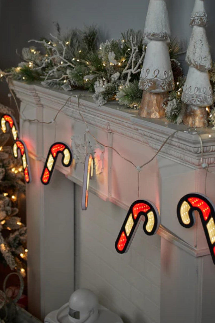 Infinity Light Candy Cane Garland – side view