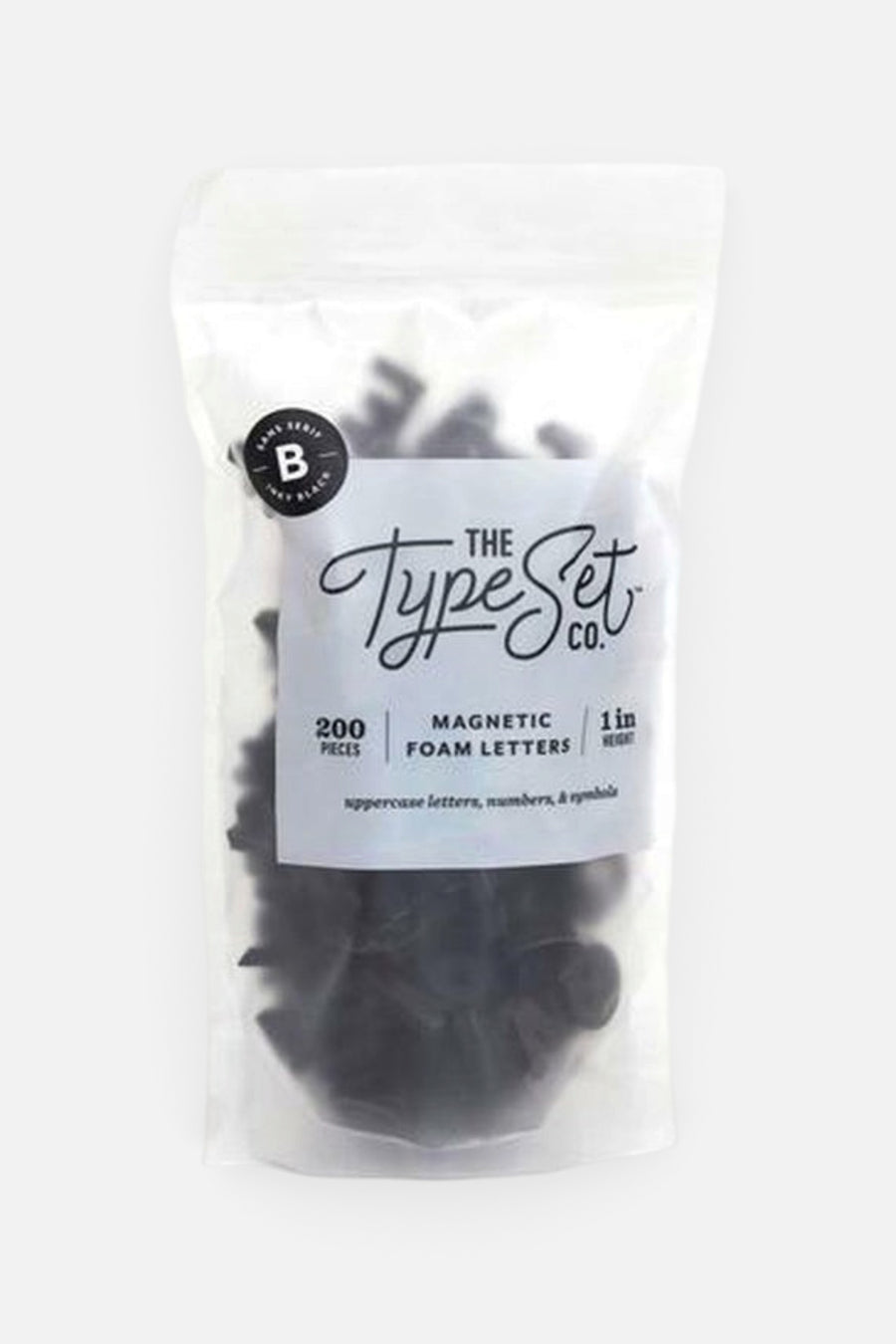 Inky Black Sans Serif Soft Magnetic Letters – back view