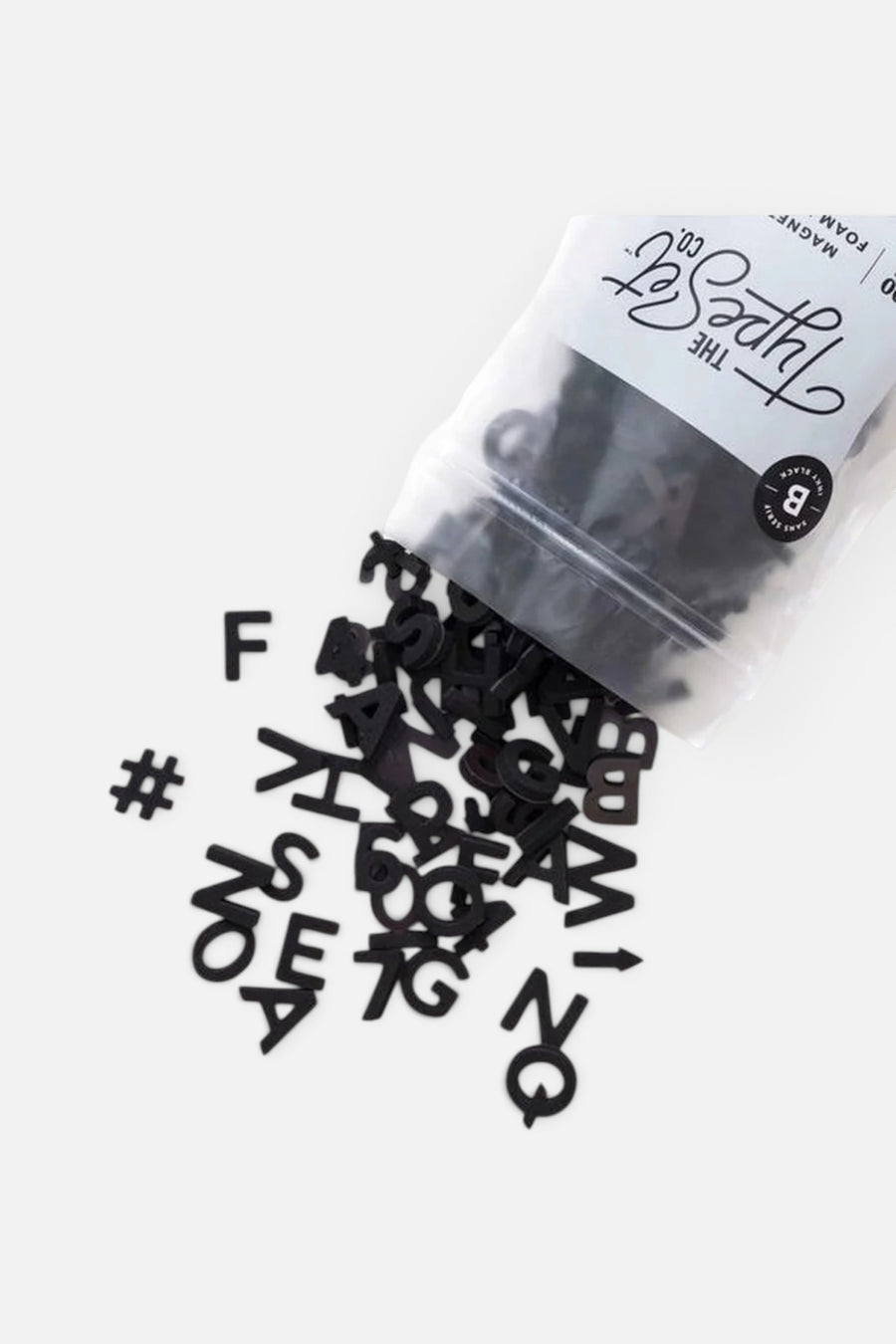 Inky Black Sans Serif Soft Magnetic Letters – front view