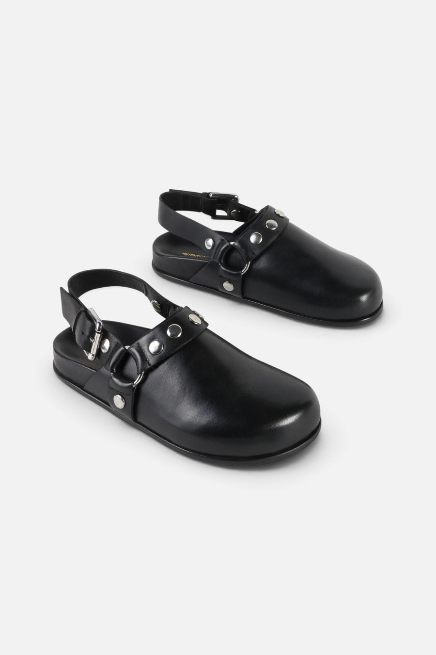 Intentionally Blank Agacia Leather Slingback Mule in Black – front view
