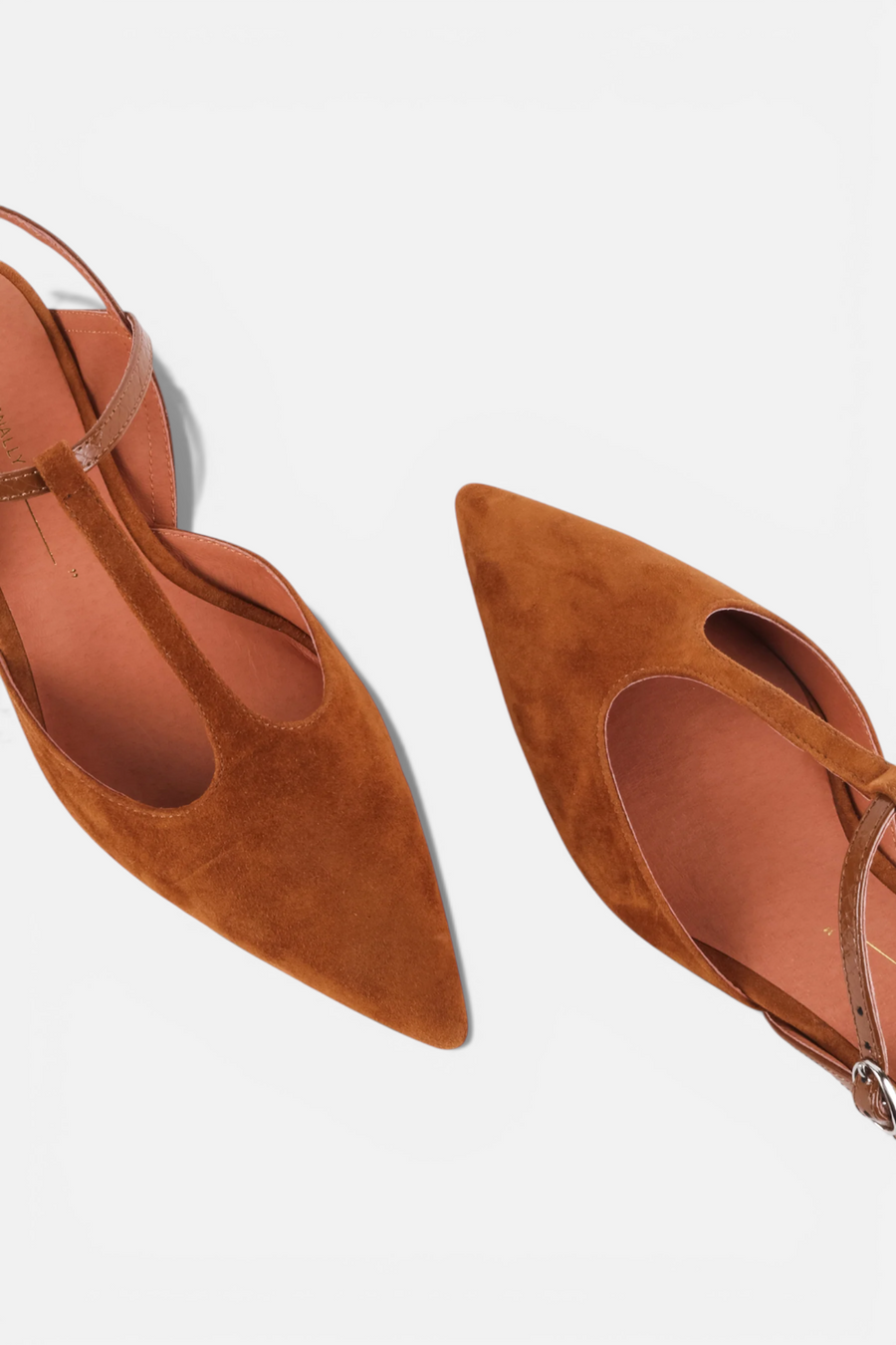 Intentionally Blank Bbgirl Kitten Heel Pump in Whiskey Suede – back view