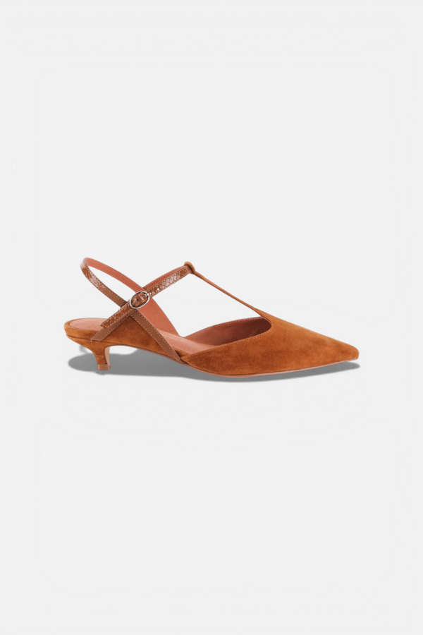 Intentionally Blank Bbgirl Kitten Heel Pump in Whiskey Suede