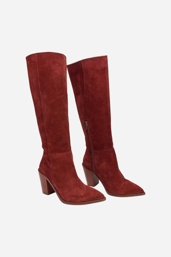 Intentionally Blank Debbie Boot in Mahogany Suede