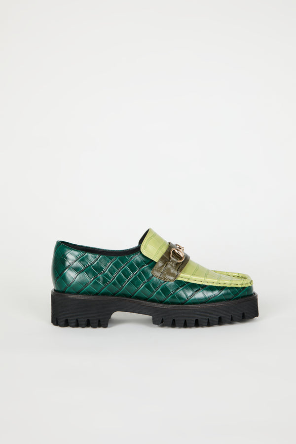 Intentionally Blank Hk2 Lug Sole Loafer in Forest Floor Combo – alternate