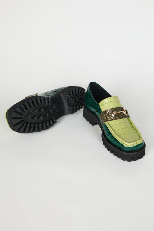 Intentionally Blank Hk2 Lug Sole Loafer in Forest Floor Combo – side view