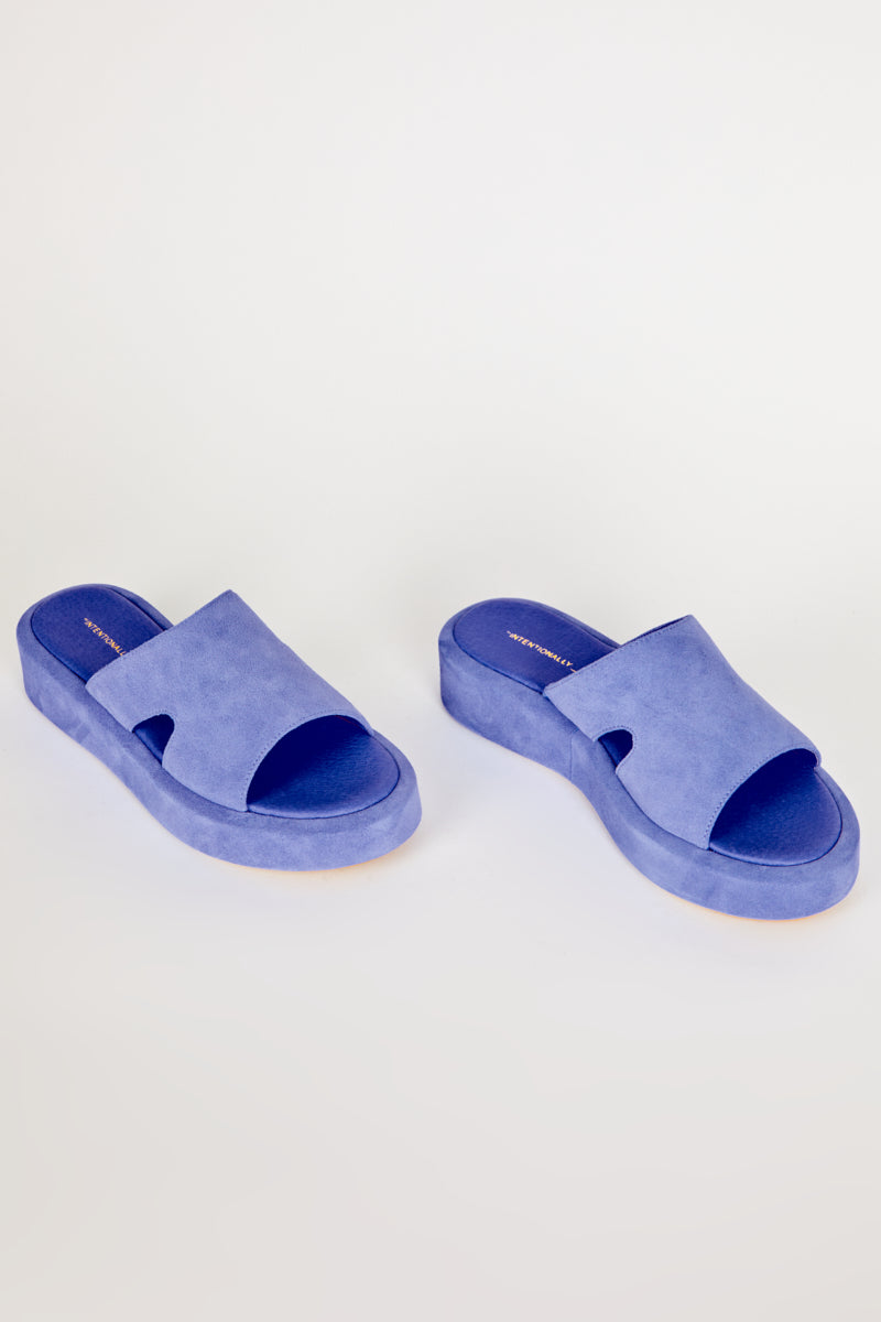Intentionally Blank Ina Platform Sandal in Periwinkle – back view