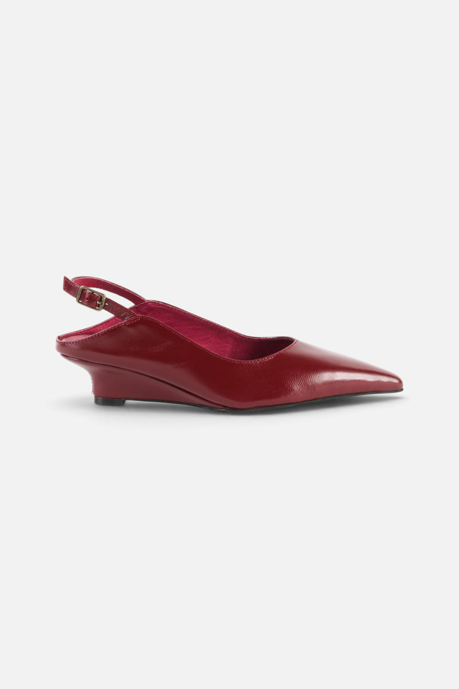 Intentionally Blank Lift Slingback in Merlot – back view