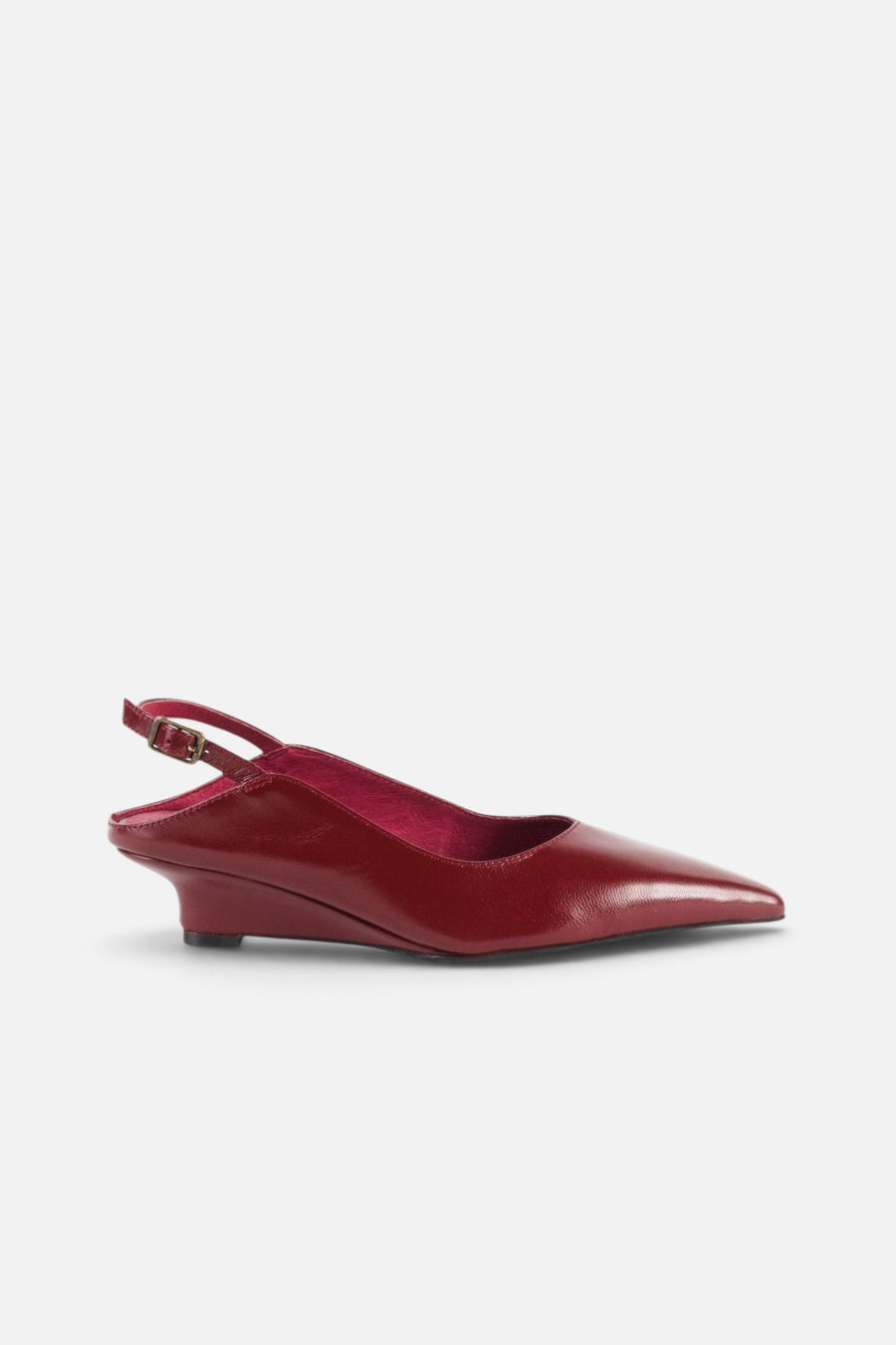 Intentionally Blank Lift Slingback in Merlot – side view