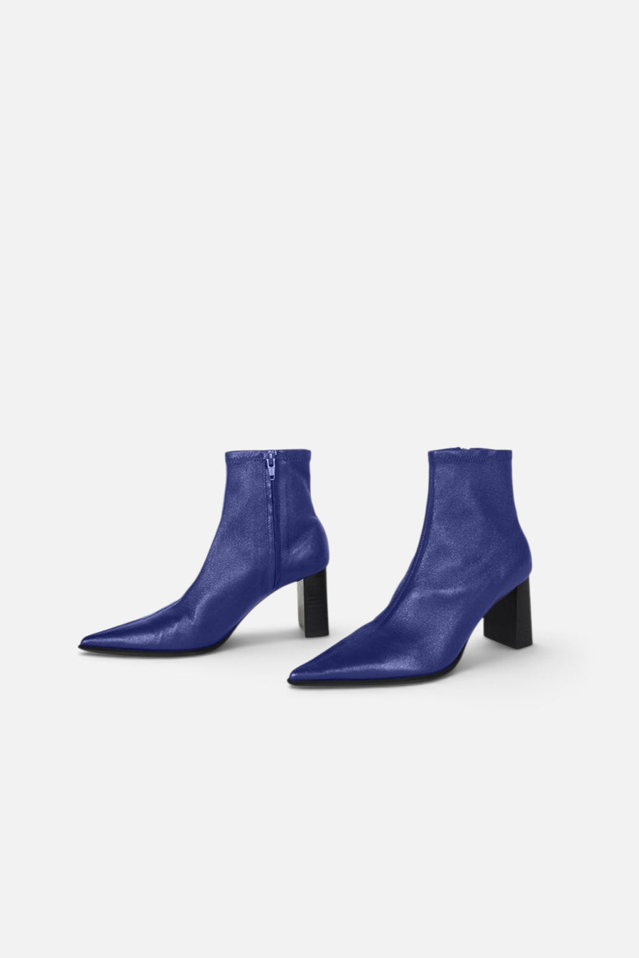 Intentionally Blank Maggie Heeled Ankle Bootie in Galaxy Leather – side view
