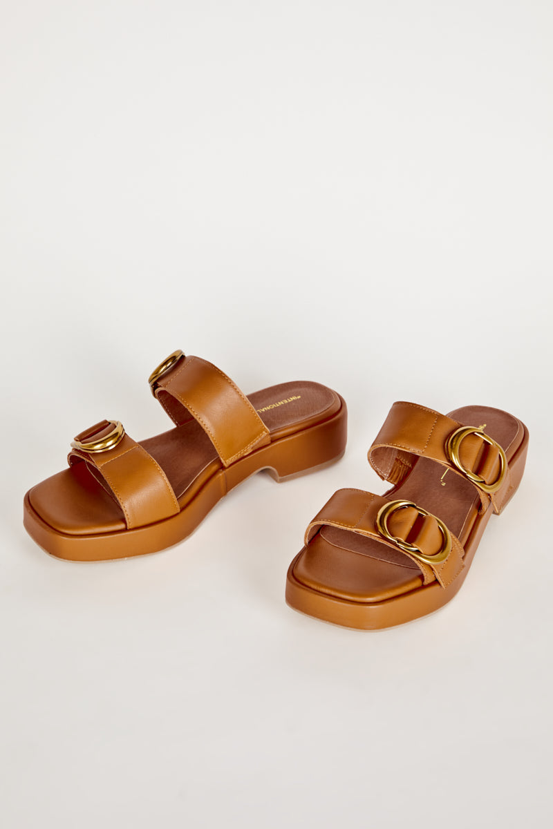 Intentionally Blank Orion Sandal in Whiskey – back view