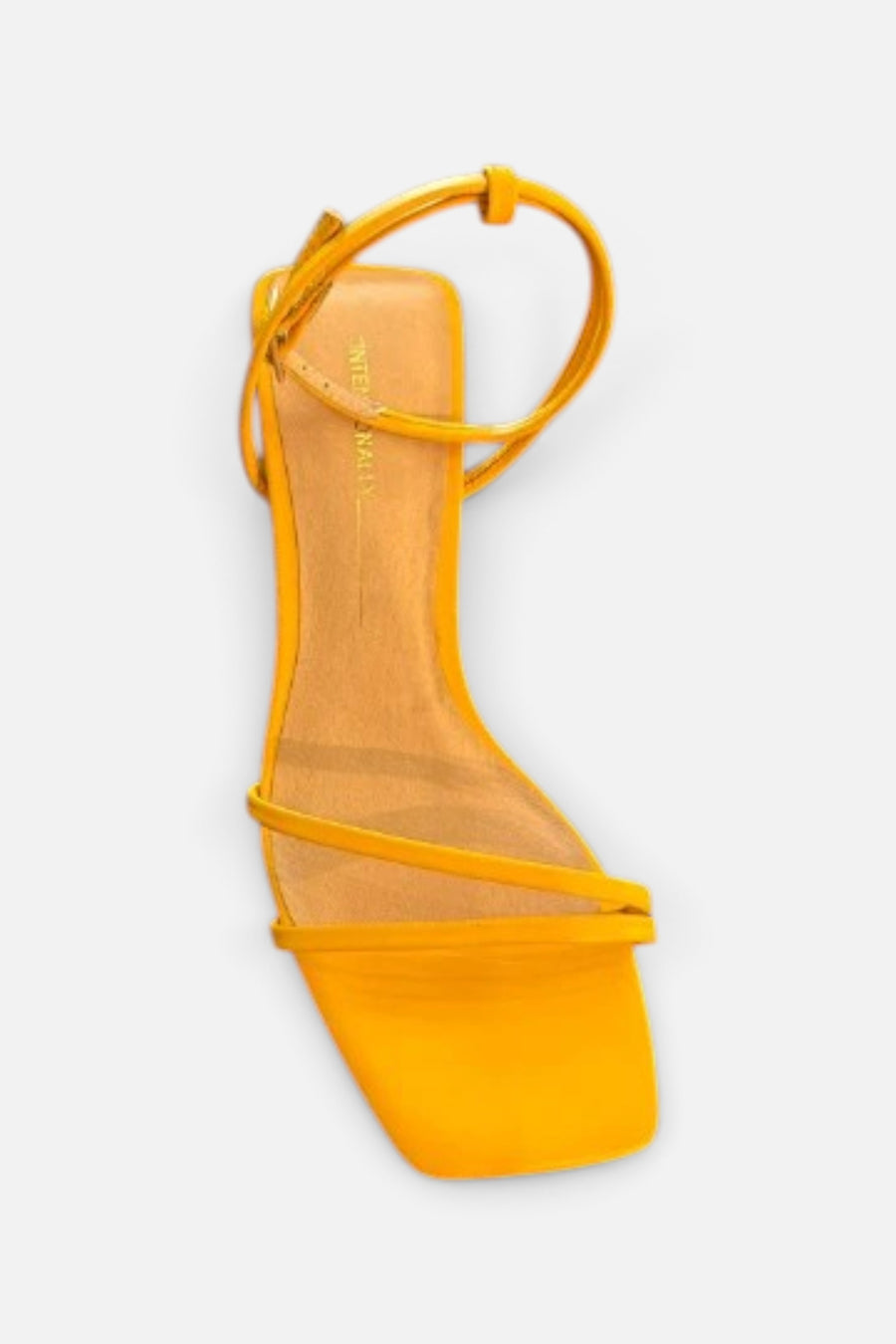 Intentionally Blank Pretty Please Heeled Sandal in Marigold – front view