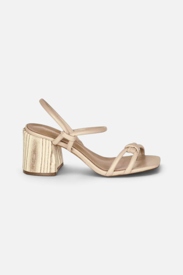 Intentionally Blank Sky Knotted Heel Sandals in Oatmilk
