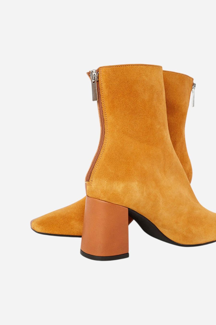 Intentionally Blank Tabatha Bootie in Whiskey Combo Leather/Suede – back view
