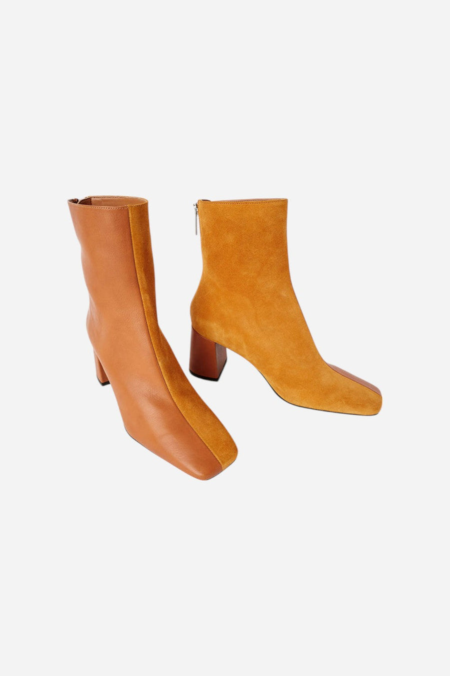 Intentionally Blank Tabatha Bootie in Whiskey Combo Leather/Suede – detail