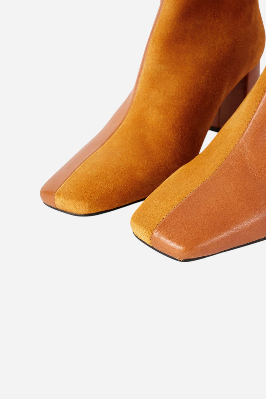 Intentionally Blank Tabatha Bootie in Whiskey Combo Leather/Suede – side view