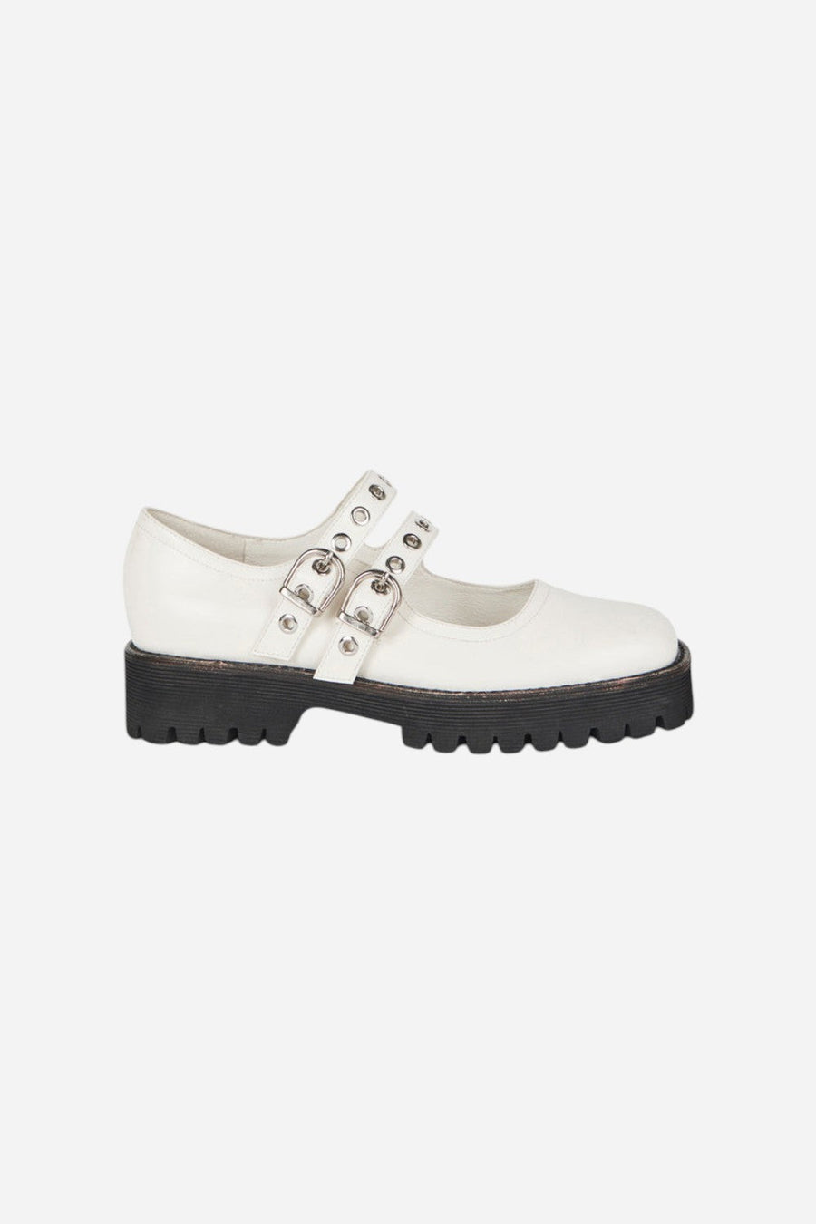 Intentionally Blank Vero Mary Jane in Cream Box Leather – front view