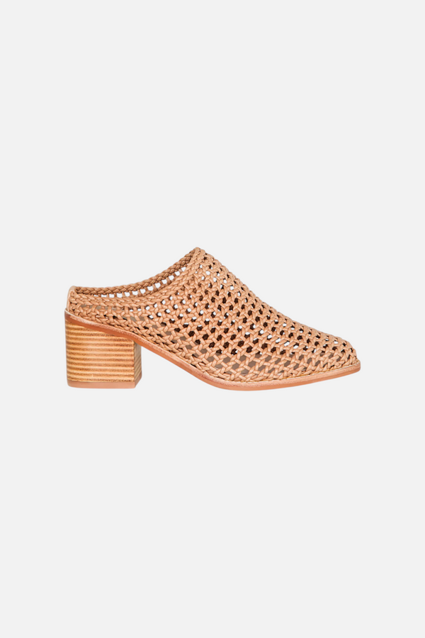 Intentionally Blank Women's Caps Heeled Mule in Tan