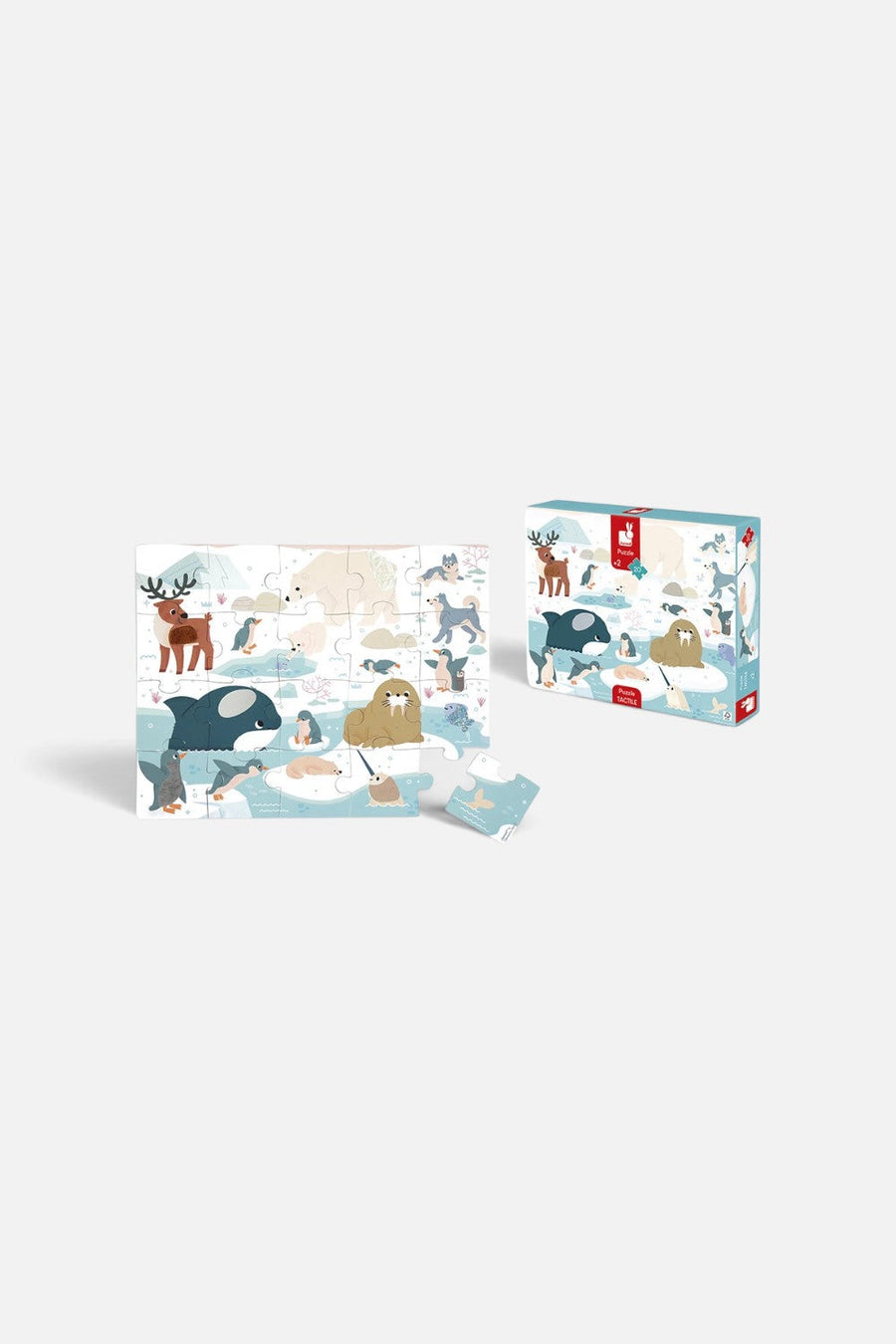 Janod 20-Piece Polar Animals Tactile Puzzle – alternate
