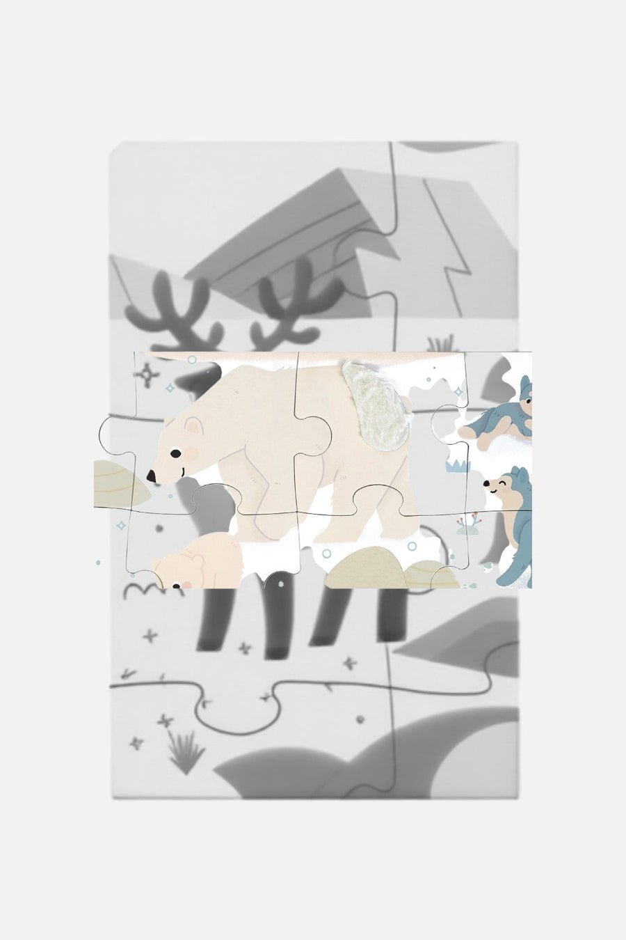 Janod 20-Piece Polar Animals Tactile Puzzle – detail