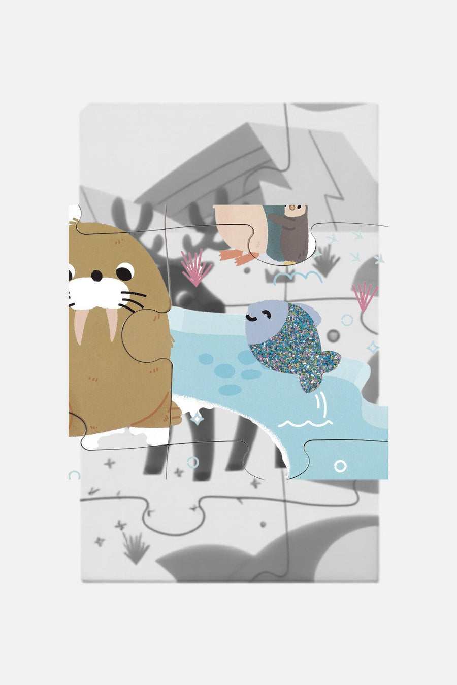 Janod 20-Piece Polar Animals Tactile Puzzle – flat lay