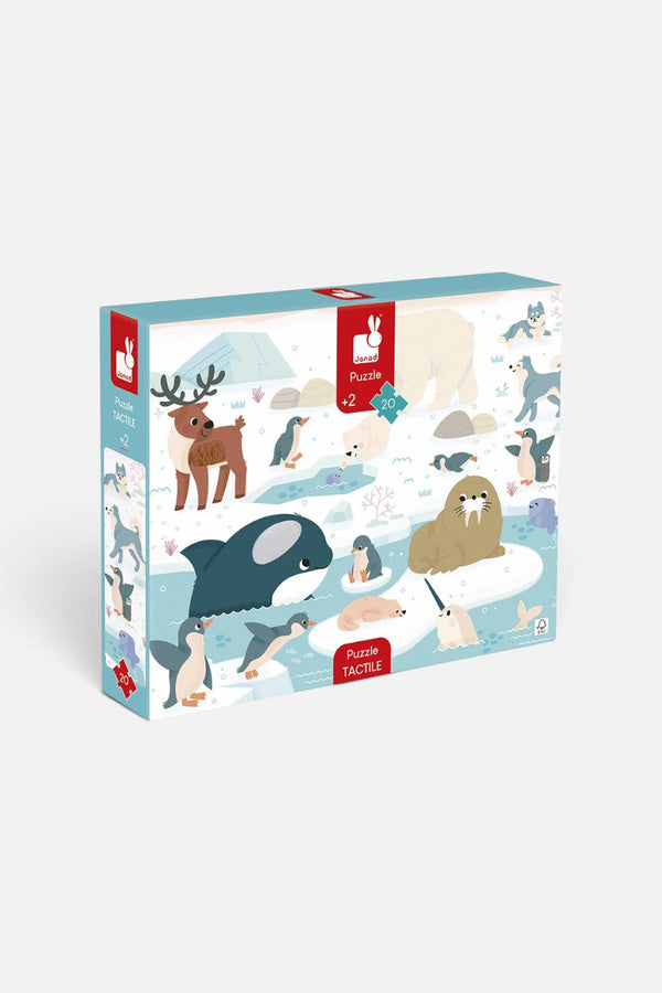Janod 20-Piece Polar Animals Tactile Puzzle