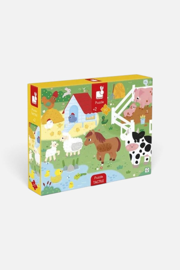 Janod Farm Touch & Feel 20-Piece Sensory Kids Puzzle