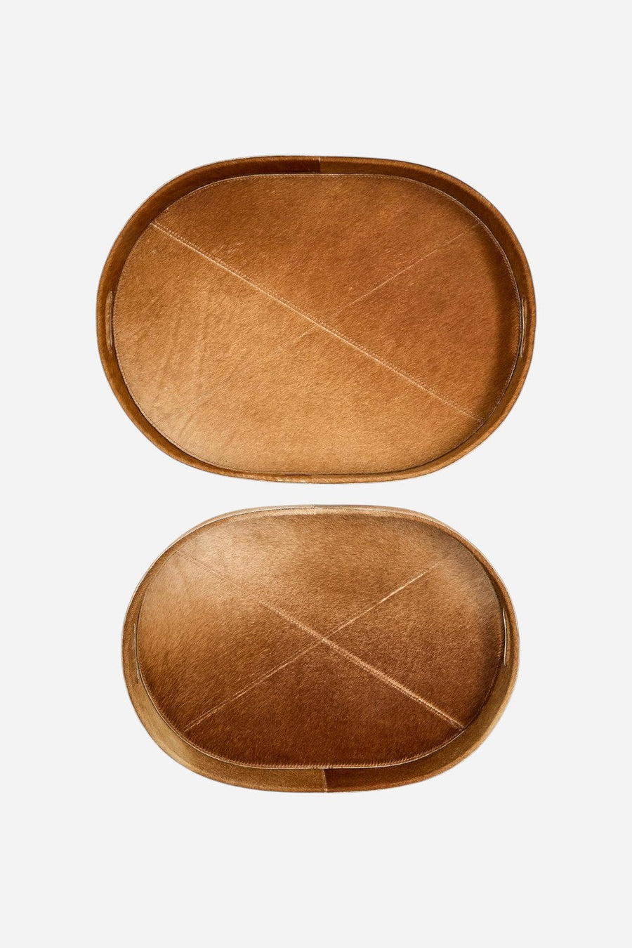 Jasper Cowhide Brown Tray Set of 2 – flat lay