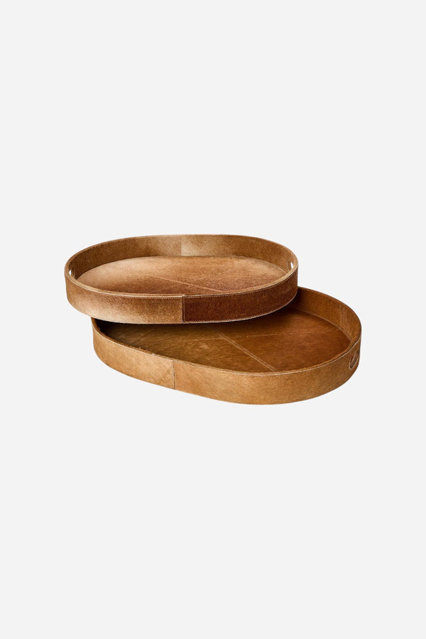 Jasper Cowhide Brown Tray Set of 2