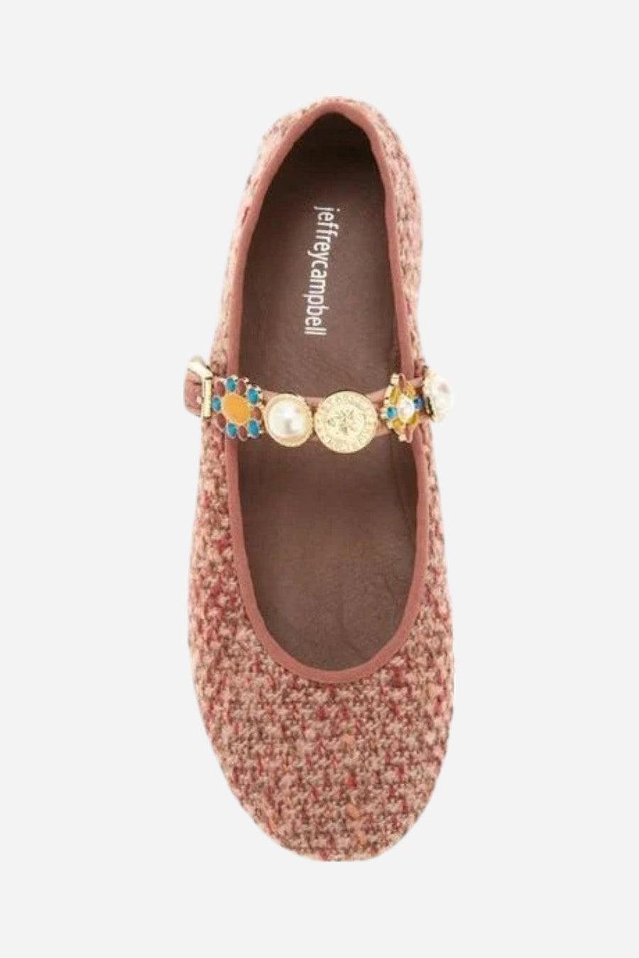 Jeffrey Campbell Amarissa in Pink Tweed – flat lay