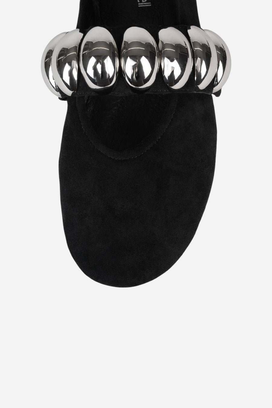 Jeffrey Campbell Ballet-SD Flats in Black Suede Silver – detail