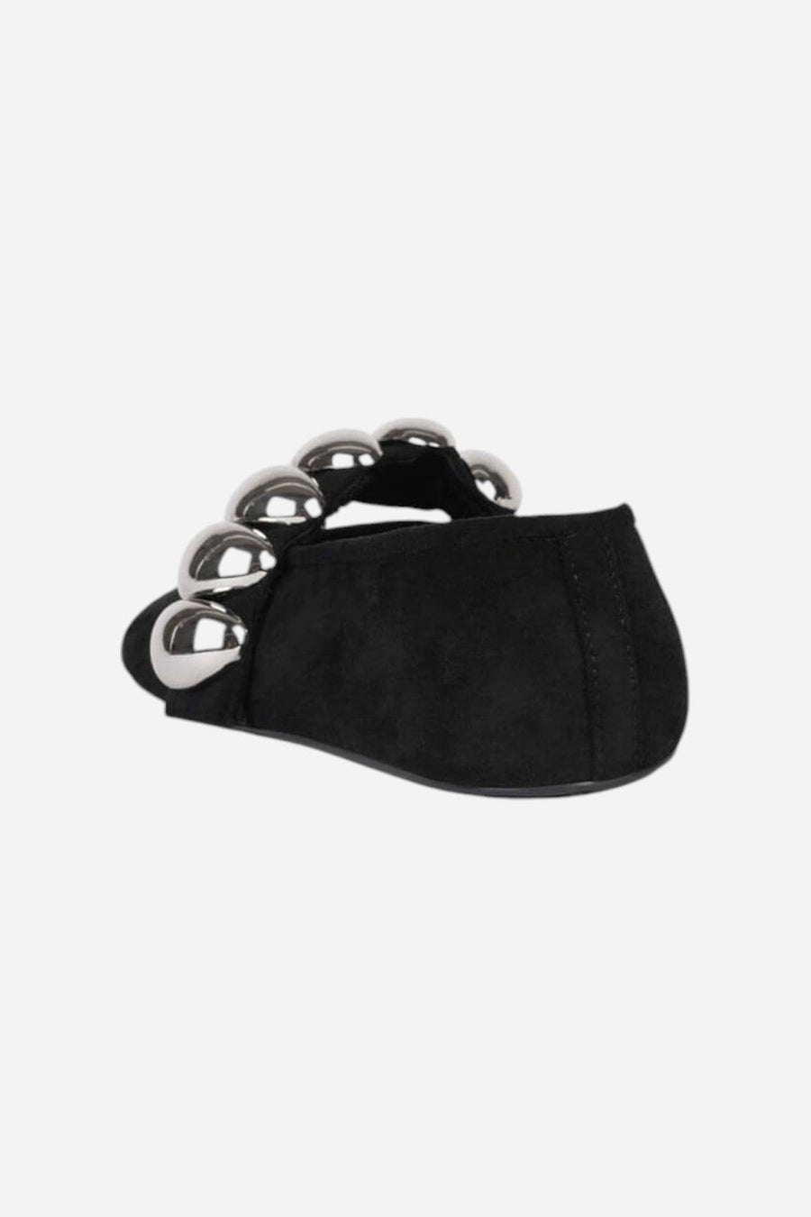 Jeffrey Campbell Ballet-SD Flats in Black Suede Silver – side view