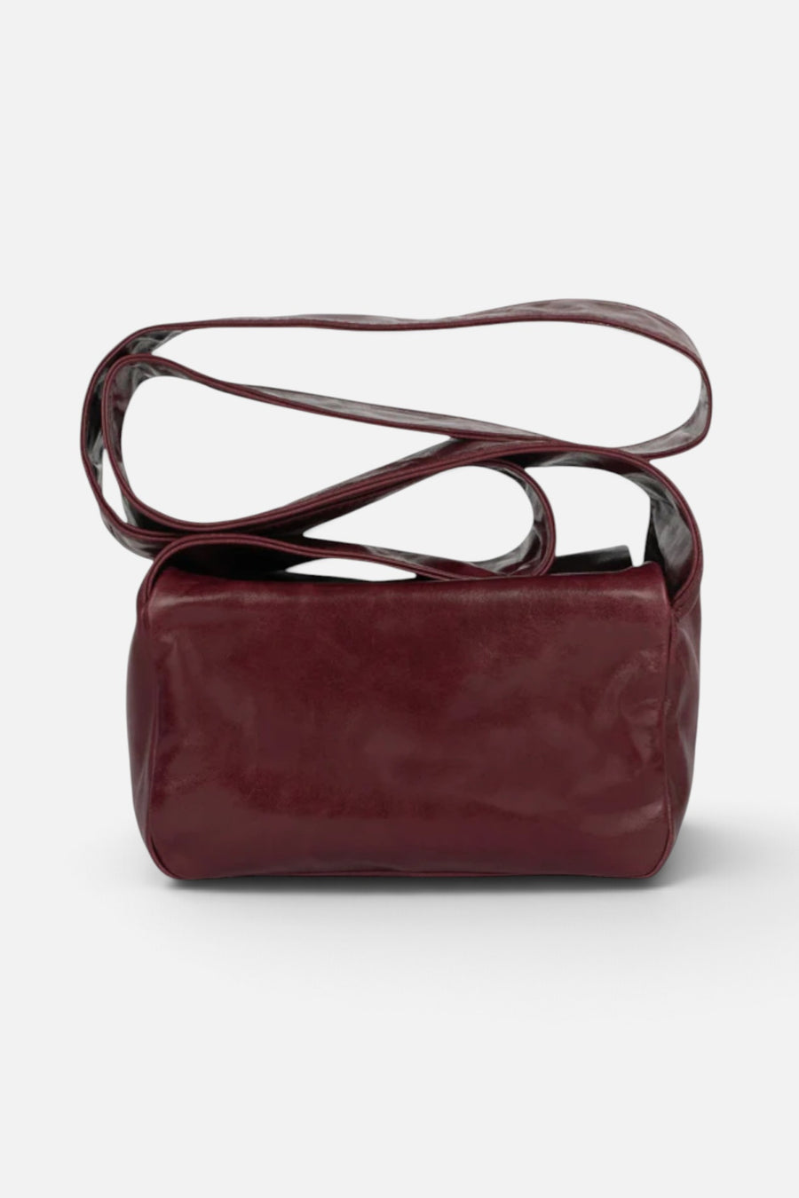 Jeffrey Campbell Boxed-Up Handbag in Wine – front view