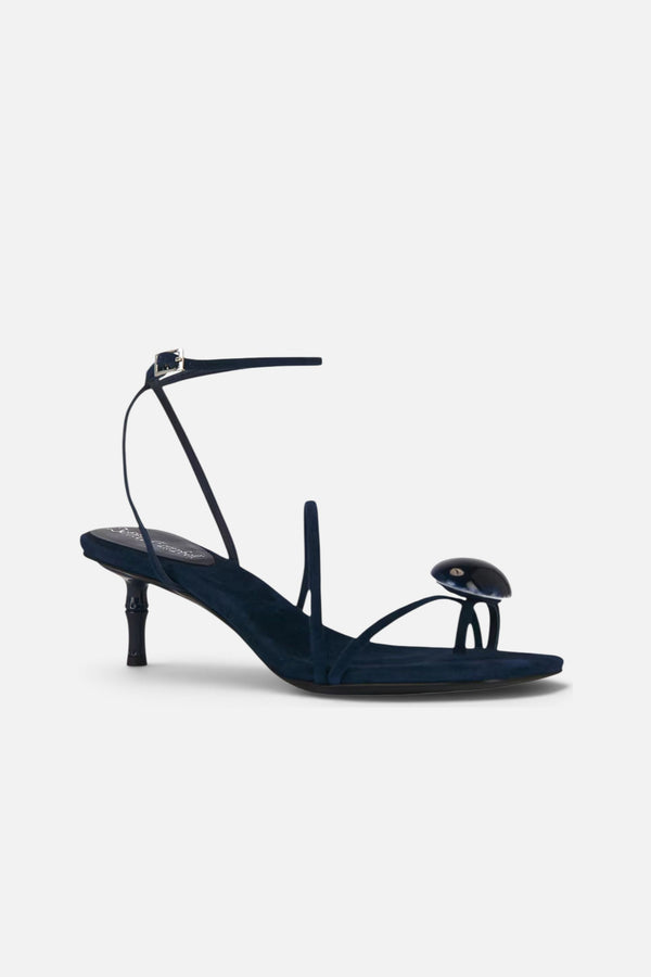 Jeffrey Campbell Carnelian Heel in Navy Suede Combo