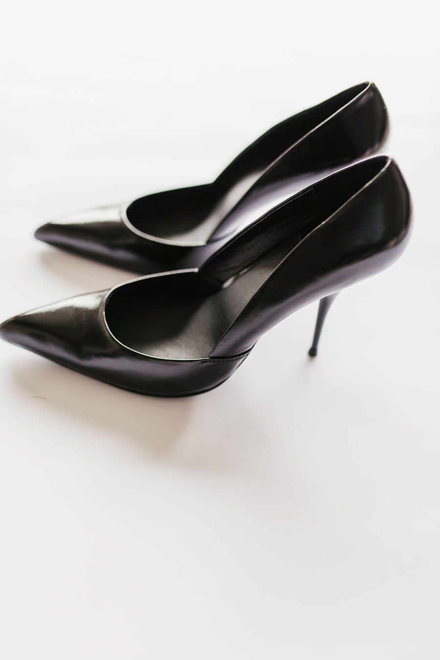 Jeffrey Campbell Convince Dress Pump in Black Leather – back view