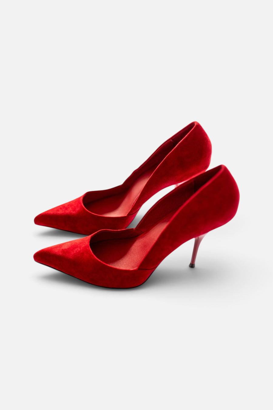 Jeffrey Campbell Convince Dress Pump Heels in Red Suede – back view
