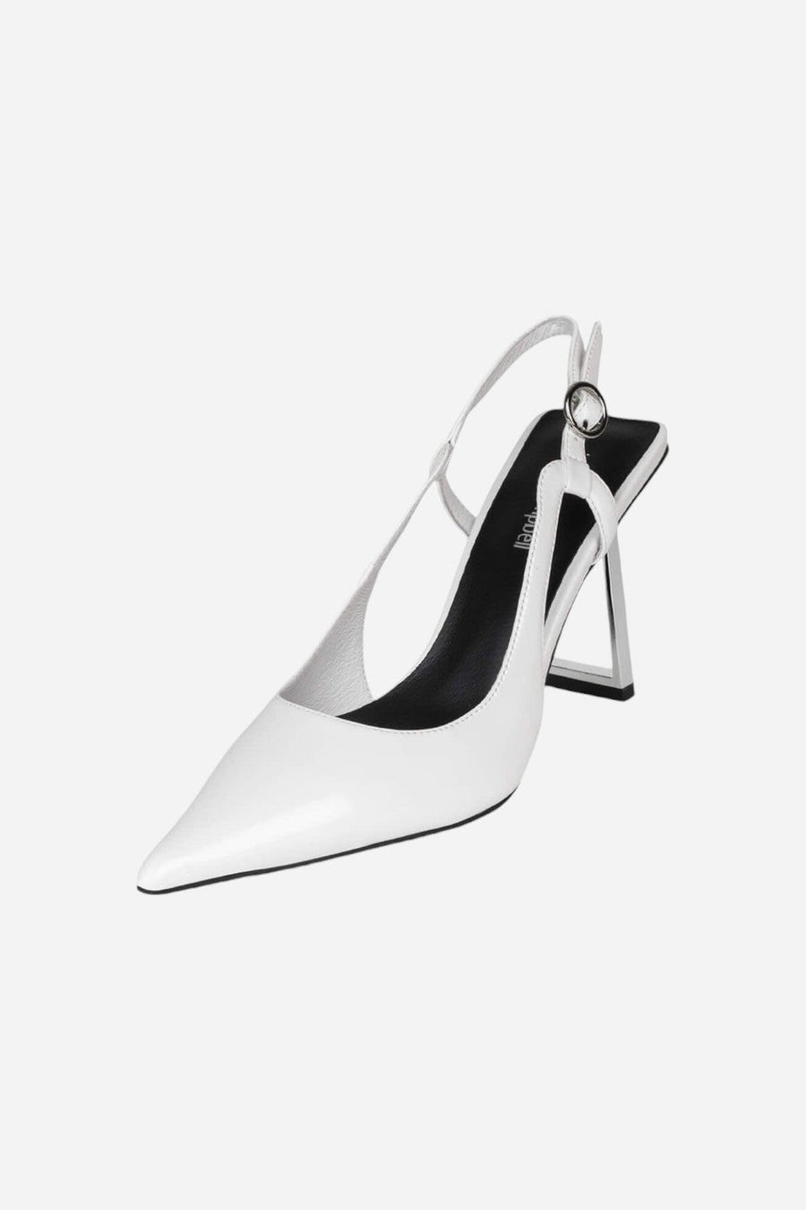 Jeffrey Campbell Creative Hi Modular Pump in White Box Silver – back view