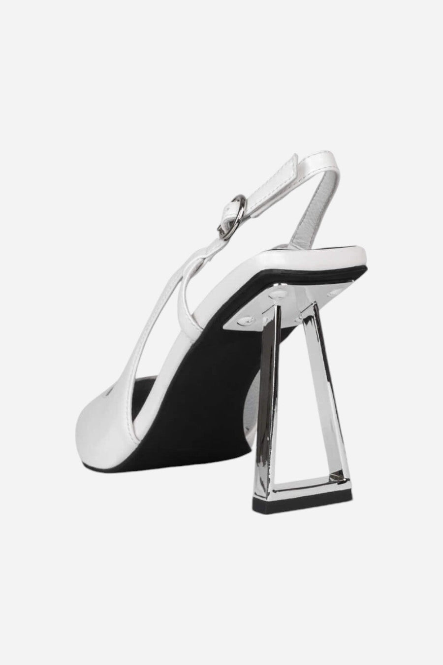 Jeffrey Campbell Creative Hi Modular Pump in White Box Silver – side view