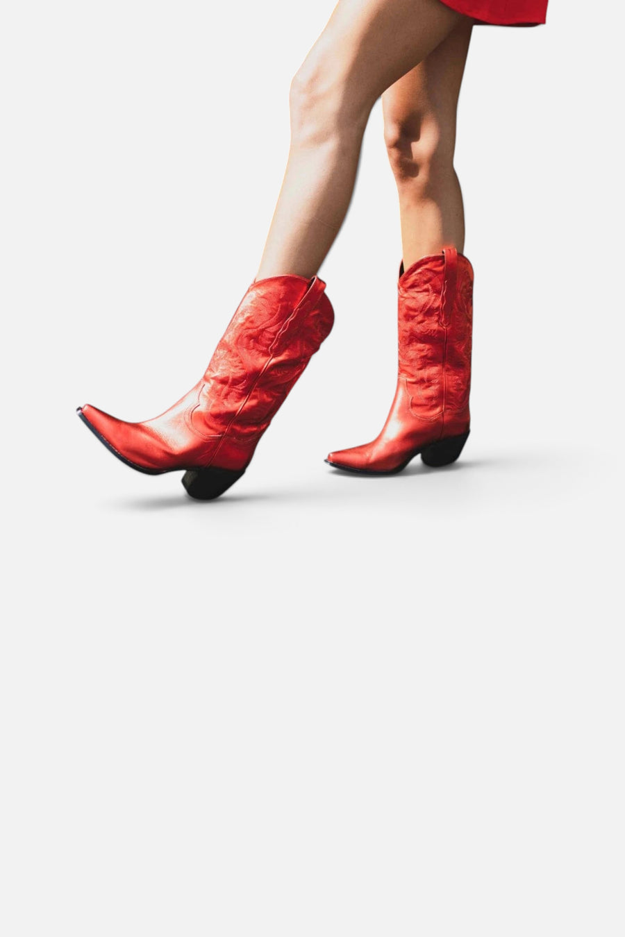 Jeffrey Campbell Dagget Boots in Red Metallic – back view