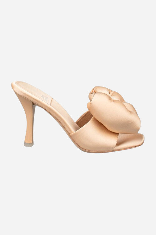 Jeffrey Campbell Deedee Hi Big Bow Mule Heels in Beige – back view