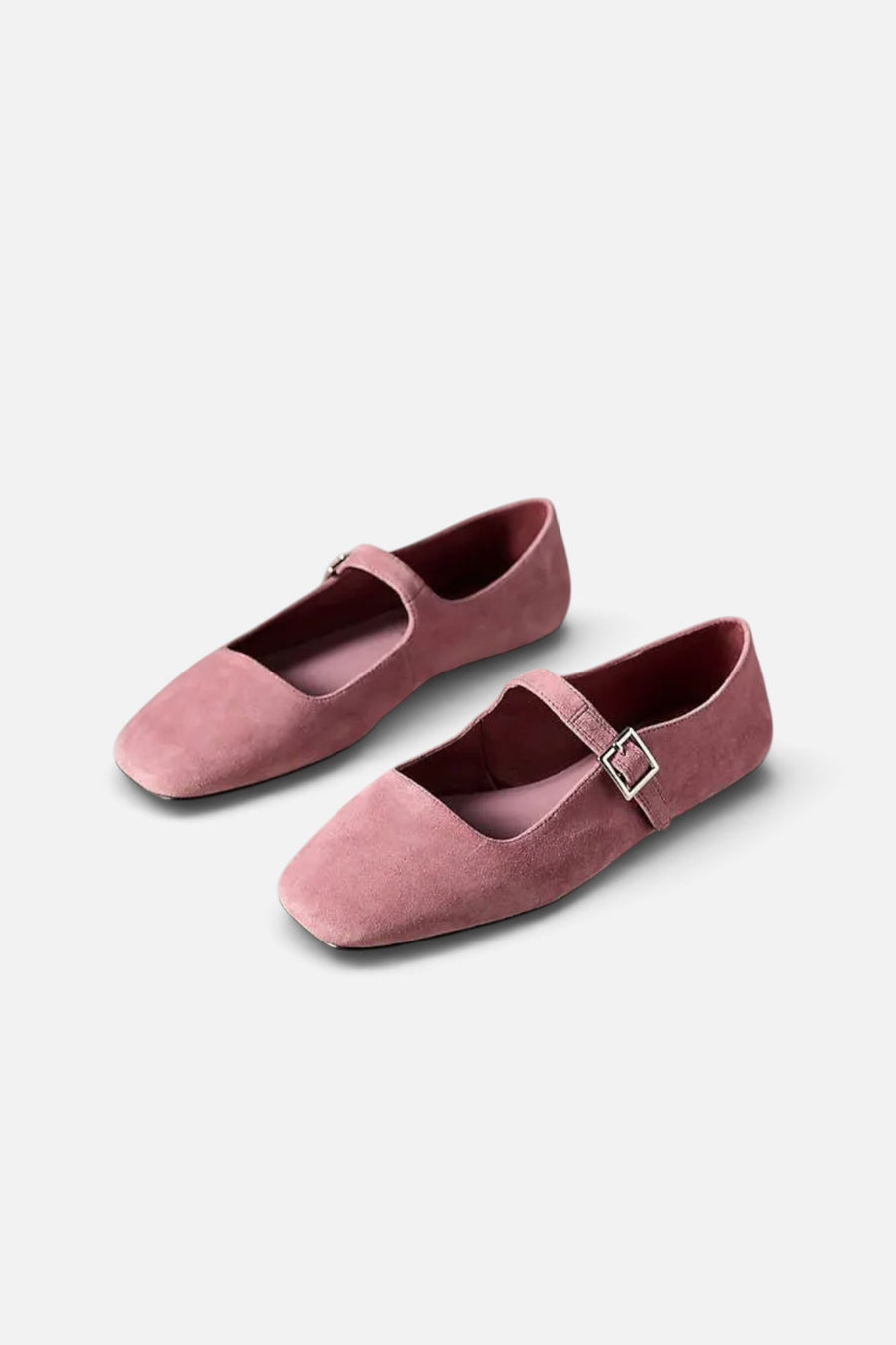 Jeffrey Campbell Elise Mary Jane Flats in Dusty Rose Suede – pair
