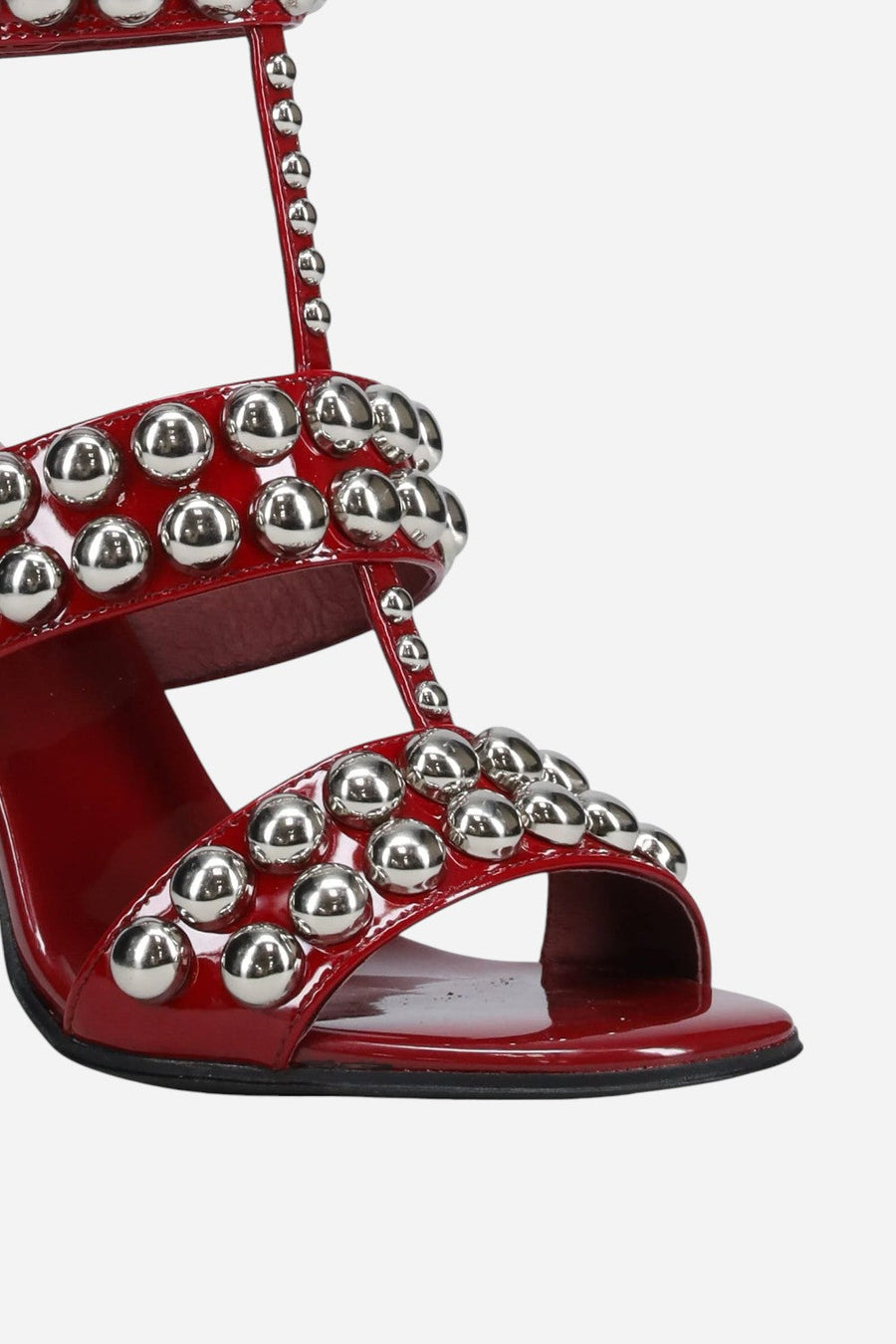 Jeffrey Campbell Engrailed in Red Patent Silver – alternate