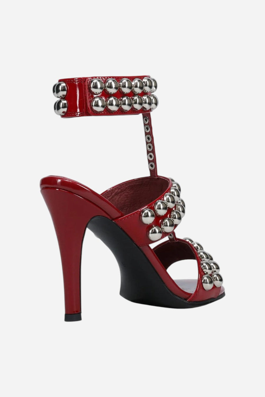 Jeffrey Campbell Engrailed in Red Patent Silver – detail
