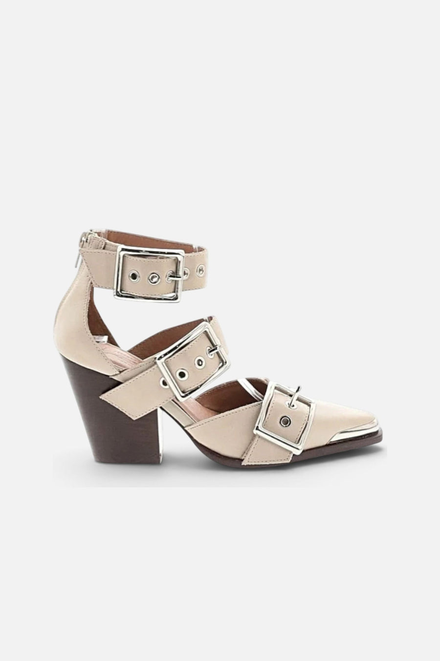 Jeffrey Campbell Evander in Tan Silver – side view
