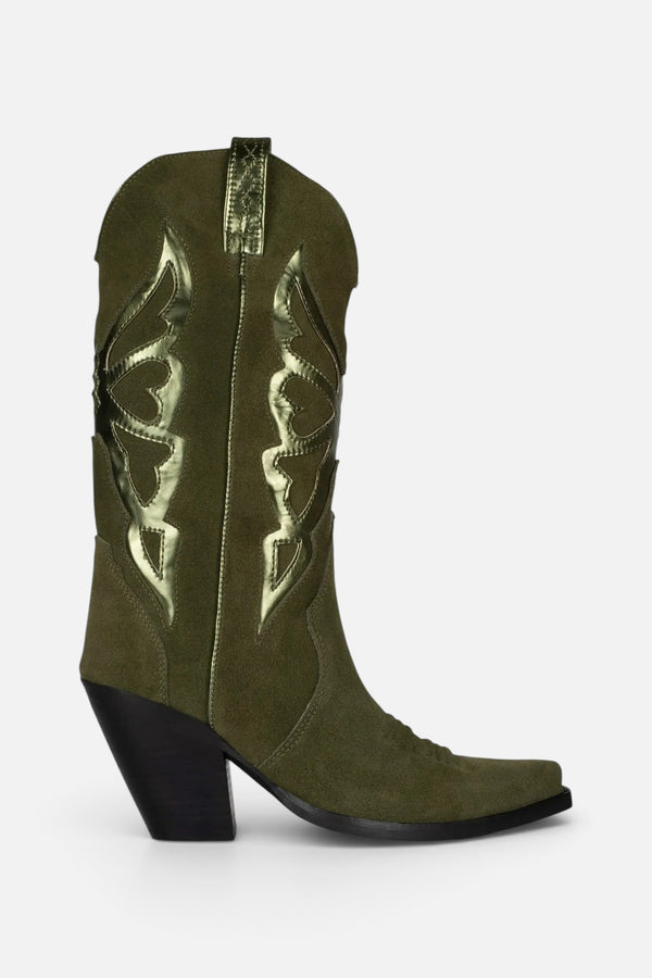 Jeffrey Campbell Fluttering Boot in Suede Olive