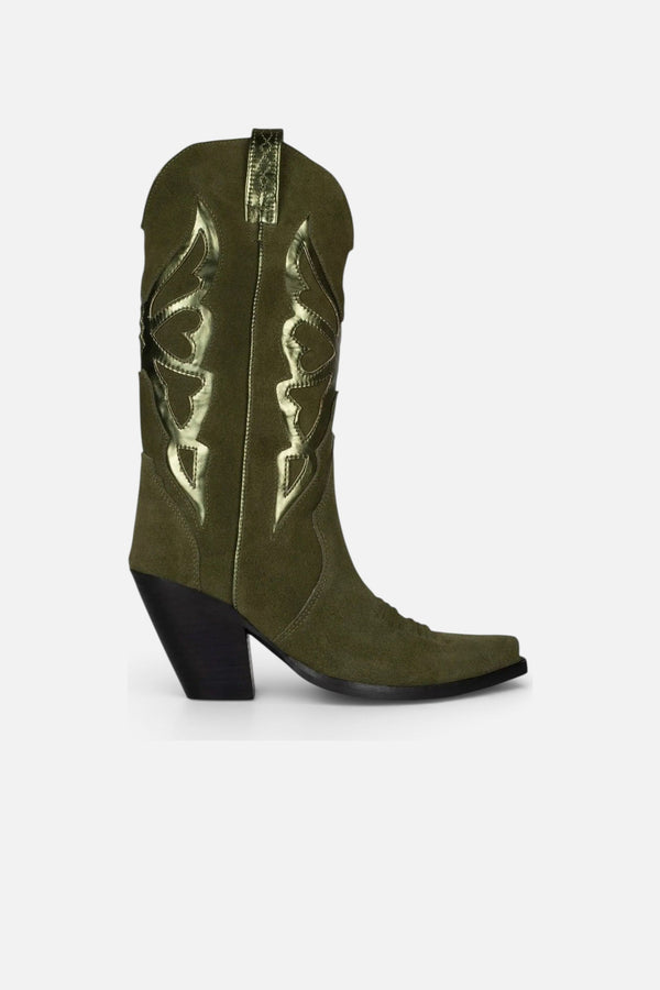 Jeffrey Campbell Fluttering Boot in Suede Olive