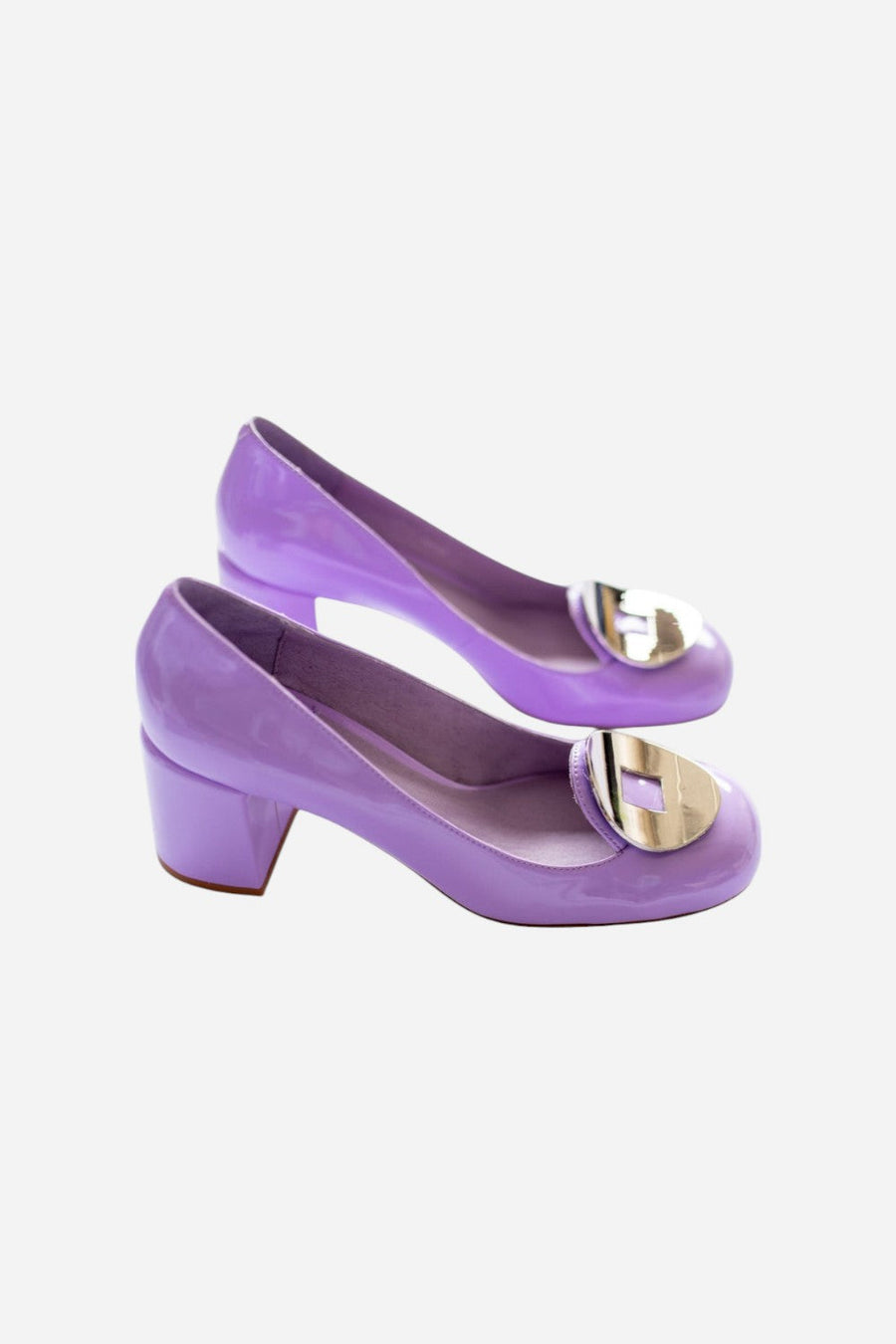 Jeffrey Campbell Harmonic-2 Lavender Silver Heels – front view