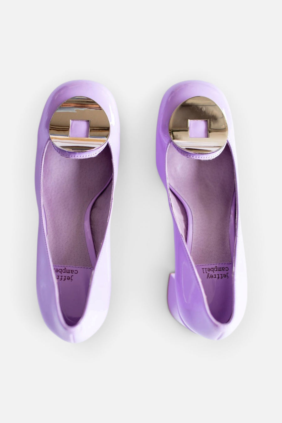 Jeffrey Campbell Harmonic-2 Lavender Silver Heels – side view