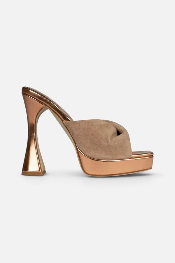 Jeffrey Campbell Hollyweird In Rose Gold Natural Suede