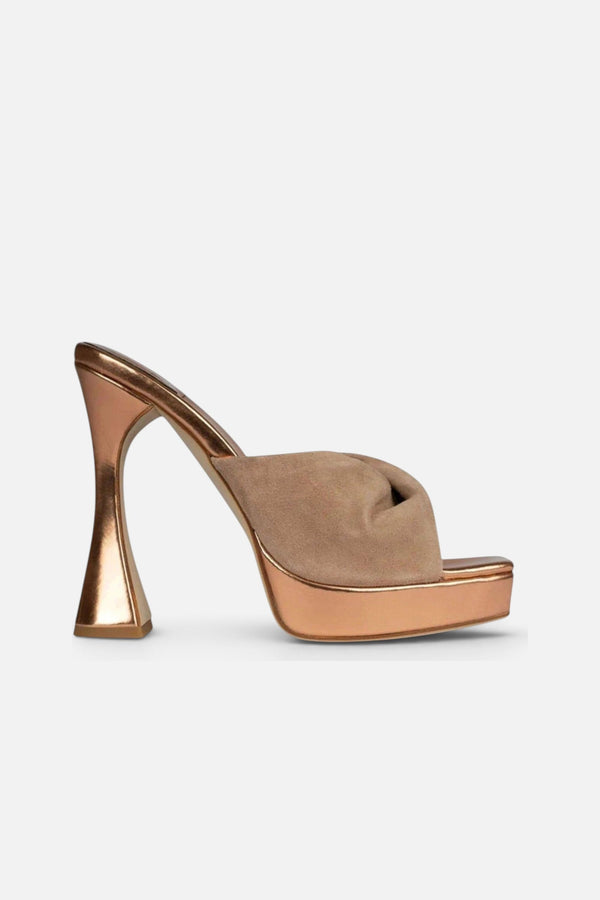 Jeffrey Campbell Hollyweird In Rose Gold Natural Suede