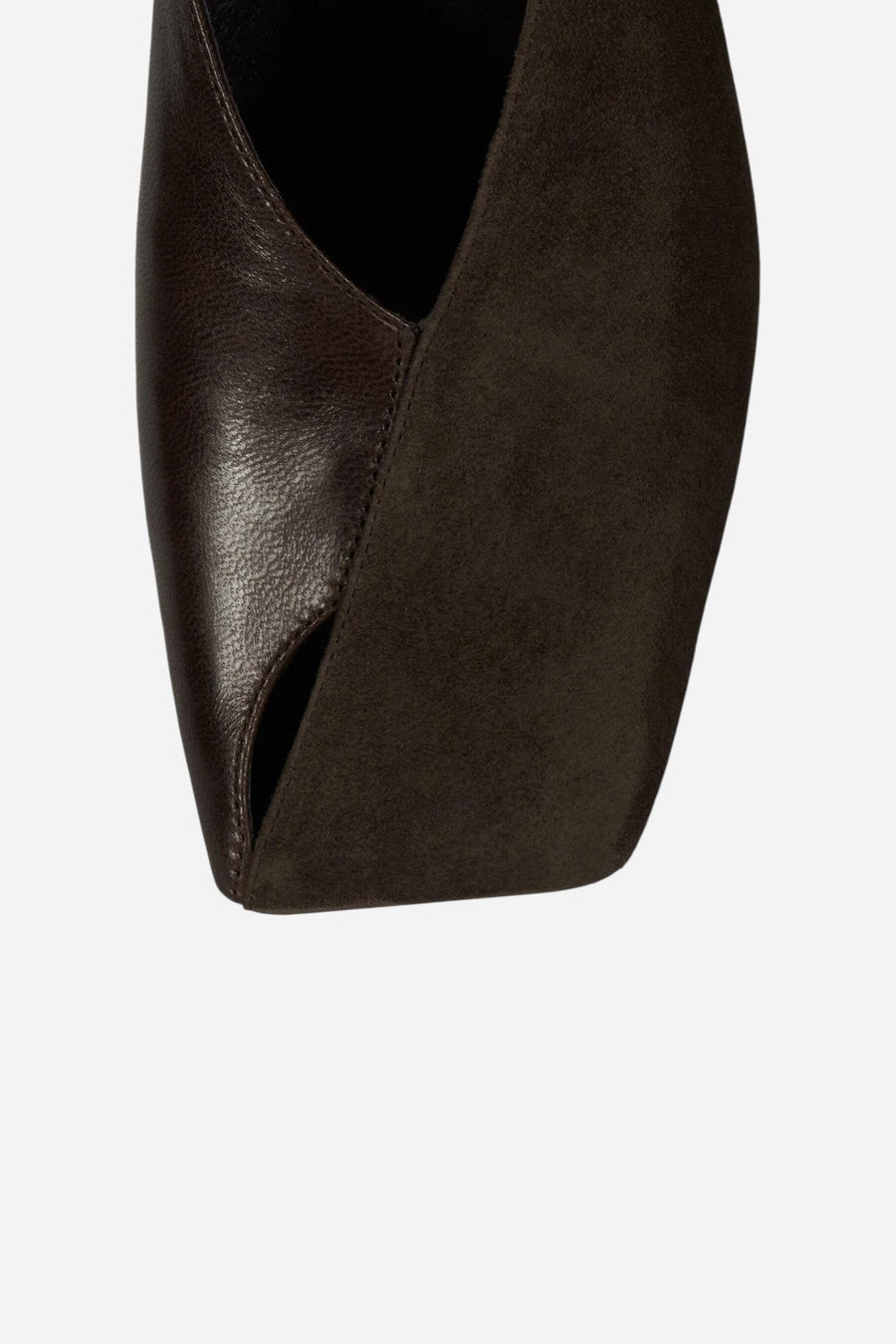 Jeffrey Campbell Hoof-It in Coffee Suede Combo – detail